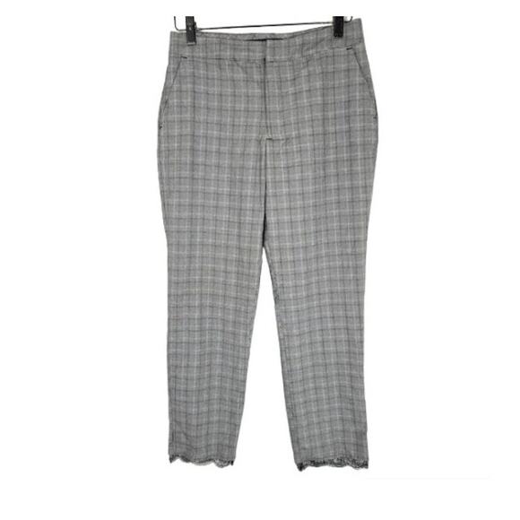 ZARA Basic Houndstooth Lace Trim Pants - Picture 1 of 4